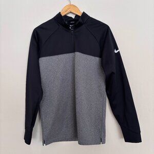 Nike Sweater Mens Size Small Black Gray Dri-Fit Quarter Zip Golf Athletic